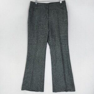 Per Se Pants Womens 6 Gray Green Wool Silk Blend Wide Leg Mid Rise Trousers